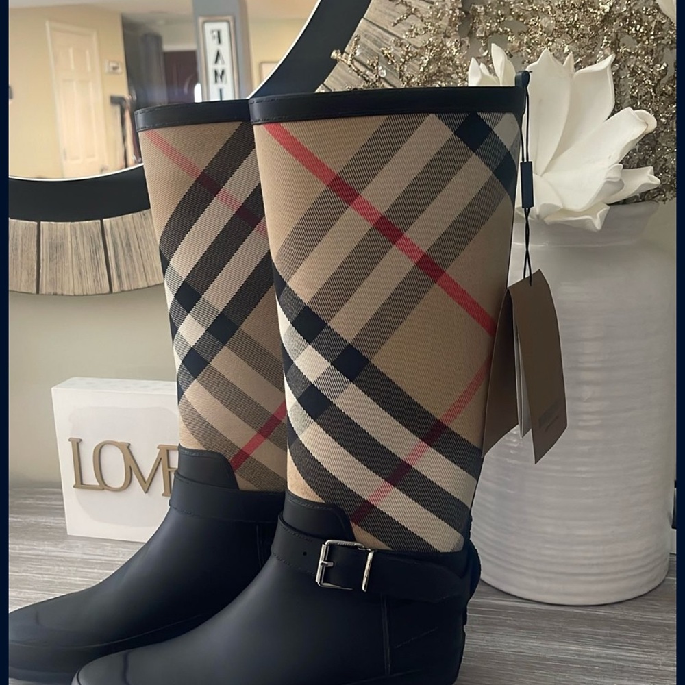 Burberry Checkered Rain Boots